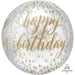 Orb Happy Birthday Foil Balloon - Confetti Fun The Ultimate Balloon And Party Shop Cheltenham & Gloucester Balloons & Fancy Dress 