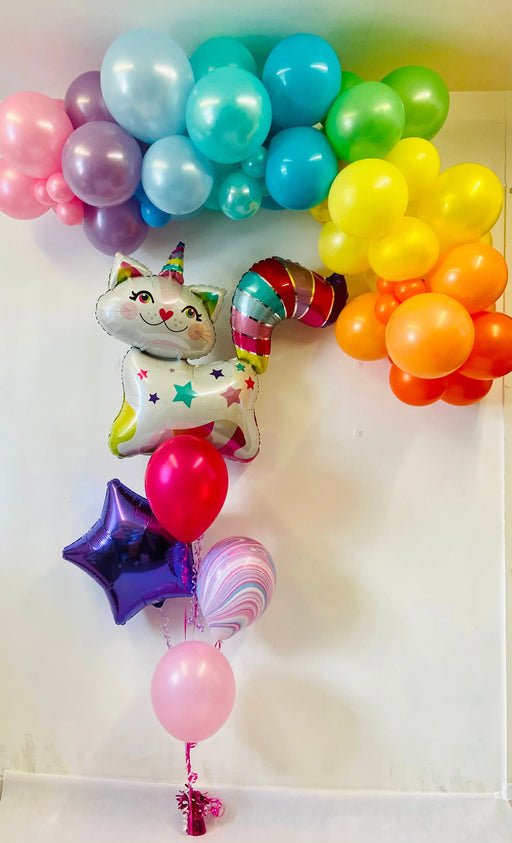 Organic Balloon Garland - Rainbow Magical Cat. The Ultimate Balloon And Party Shop Cheltenham & Gloucester Balloons & Fancy Dress 