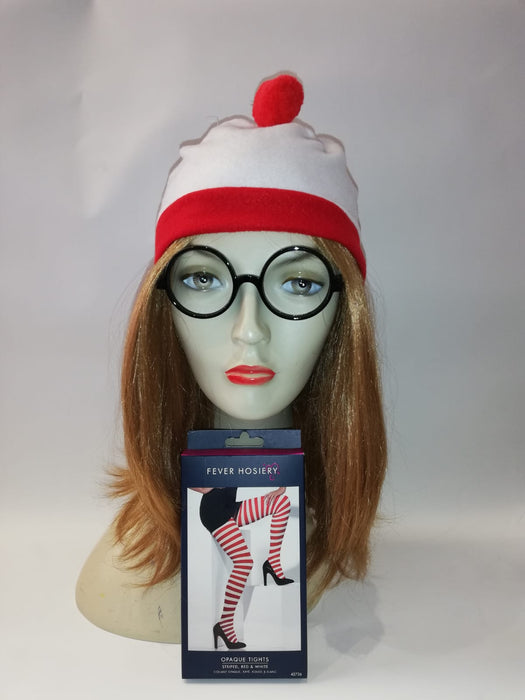 Wheres Wally Instant Fancy Dress Set - FEMALE - The Ultimate Balloon & Party Shop