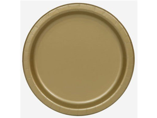 Round Paper Plates - Gold - The Ultimate Balloon & Party Shop