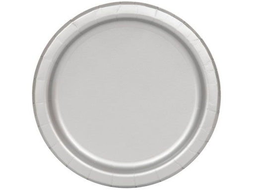 Round Paper Plates - Silver - The Ultimate Balloon & Party Shop