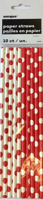 Paper Straws - Red & White. The Ultimate Balloon And Party Shop Cheltenham & Gloucester Balloons & Fancy Dress 