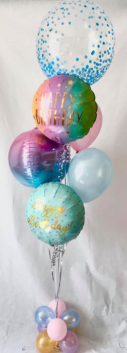Deluxe Pastel bubble and orbz birthday display - The Ultimate Balloon & Party Shop
