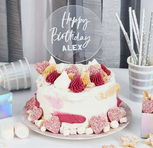 Personalised Acrylic Cake Topper - Silver The Ultimate Balloon And Party Shop Cheltenham & Gloucester Balloons & Fancy Dress 