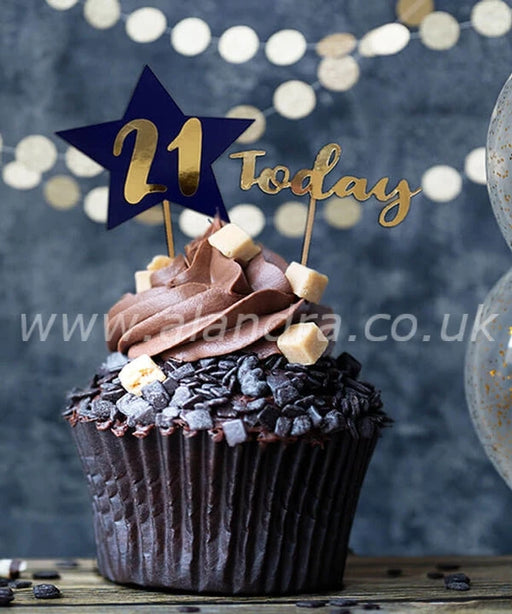 Personalised Birthday Cake Toppers - NavyGold The Ultimate Balloon And Party Shop Cheltenham & Gloucester Balloons & Fancy Dress 