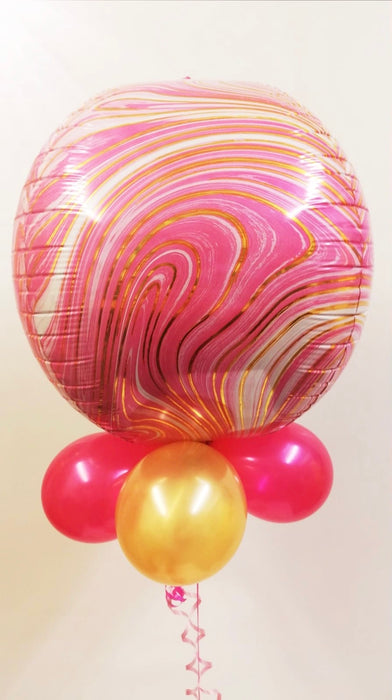 Qualatex Foil Orbz Balloon  - Pink/Gold - The Ultimate Balloon & Party Shop