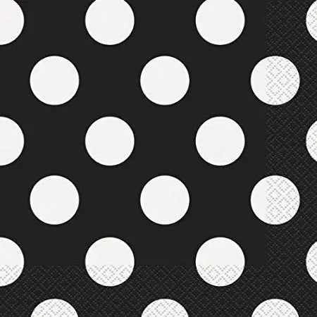 Polka Dot Black Napkins The Ultimate Balloon And Party Shop Cheltenham & Gloucester Balloons & Fancy Dress 