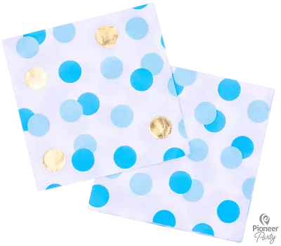 Polka Dot Napkins - Blue/Gold The Ultimate Balloon And Party Shop Cheltenham & Gloucester Balloons & Fancy Dress 