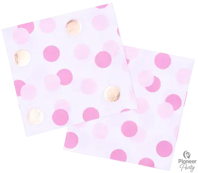 Polka Dot Napkins - Pink/Gold The Ultimate Balloon And Party Shop Cheltenham & Gloucester Balloons & Fancy Dress 