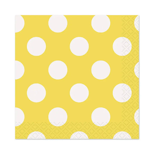 Polka Dot Yellow Napkins The Ultimate Balloon And Party Shop Cheltenham & Gloucester Balloons & Fancy Dress 