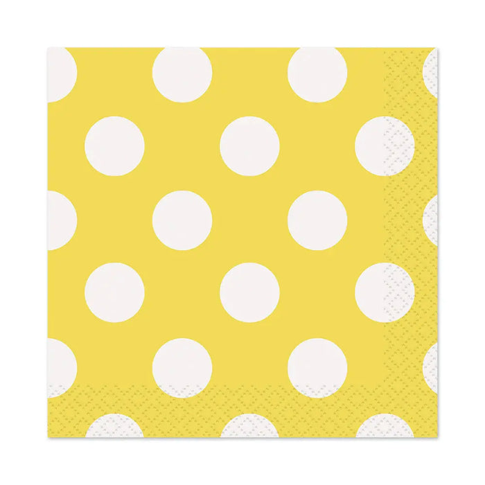 Polka Dot Yellow Napkins The Ultimate Balloon And Party Shop Cheltenham & Gloucester Balloons & Fancy Dress 
