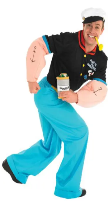 Popeye The Sailor Man Hire Costume The Ultimate Balloon And Party Shop Cheltenham & Gloucester Balloons & Fancy Dress 