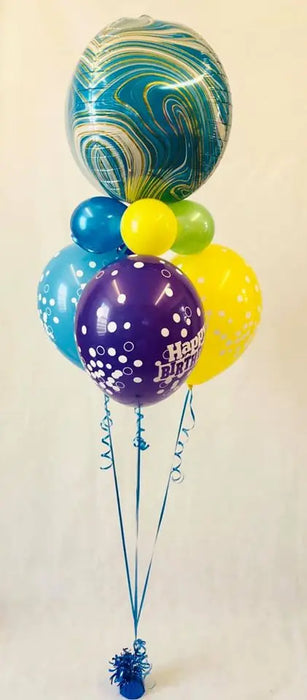 Pretty Marble Orbz with 3 balloon trim The Ultimate Balloon And Party Shop Cheltenham & Gloucester Balloons & Fancy Dress 