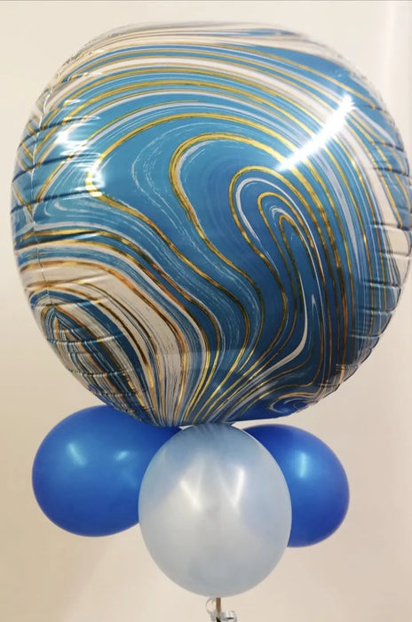 Qualatex Foil Orbz Balloon  - Blue/Gold The Ultimate Balloon And Party Shop Cheltenham & Gloucester Balloons & Fancy Dress 