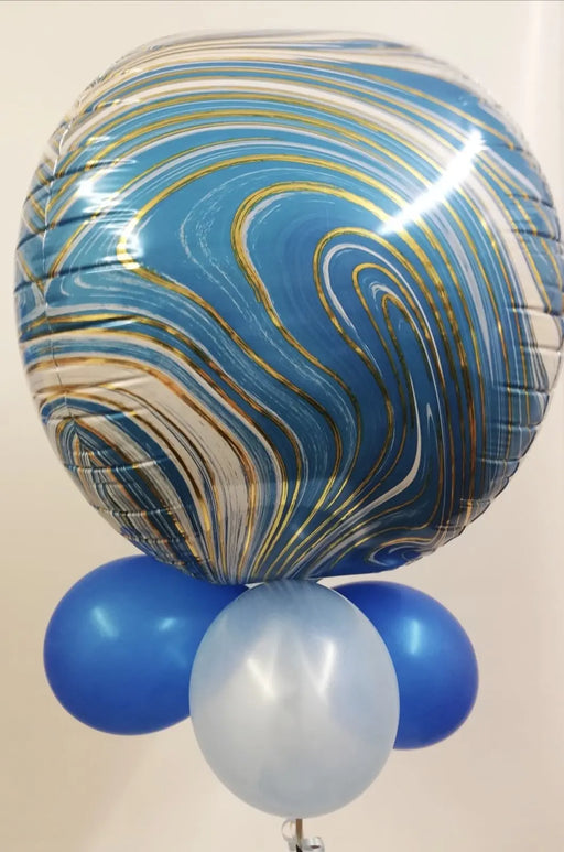 Qualatex Foil Orbz Balloon  - Blue/Gold The Ultimate Balloon And Party Shop Cheltenham & Gloucester Balloons & Fancy Dress 
