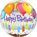 Qualatex Happy Birthday Bubble Balloon -  Birthday Candles The Ultimate Balloon And Party Shop Cheltenham & Gloucester Balloons & Fancy Dress 