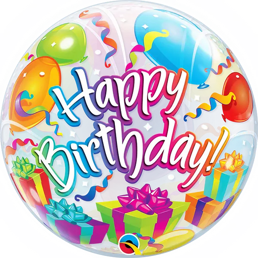 Qualatex Happy Birthday Bubble Balloon -  Birthday Surprise The Ultimate Balloon And Party Shop Cheltenham & Gloucester Balloons & Fancy Dress 