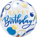 Qualatex Happy Birthday Bubble Balloon -  Blue/Gold The Ultimate Balloon And Party Shop Cheltenham & Gloucester Balloons & Fancy Dress 