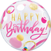 Qualatex Happy Birthday Bubble Balloon -  Pink/Gold The Ultimate Balloon And Party Shop Cheltenham & Gloucester Balloons & Fancy Dress 