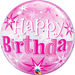 Qualatex Happy Birthday Bubble Balloon -  Pink The Ultimate Balloon And Party Shop Cheltenham & Gloucester Balloons & Fancy Dress 