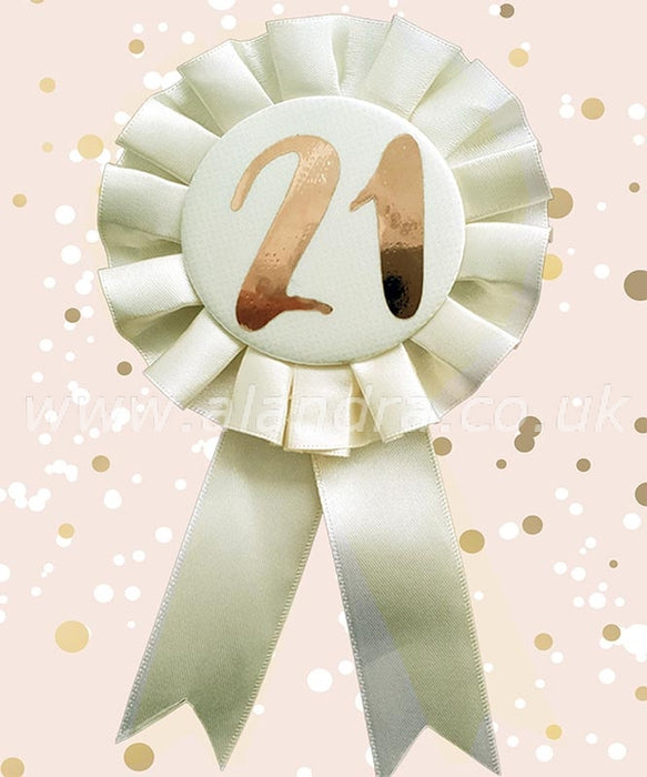 Rose Gold Rosette - Age 21 - The Ultimate Balloon & Party Shop