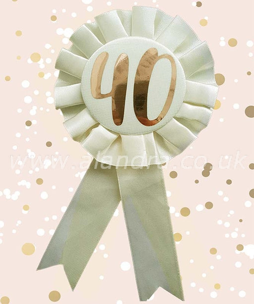 Rose Gold Rosette - Age 40 - The Ultimate Balloon & Party Shop