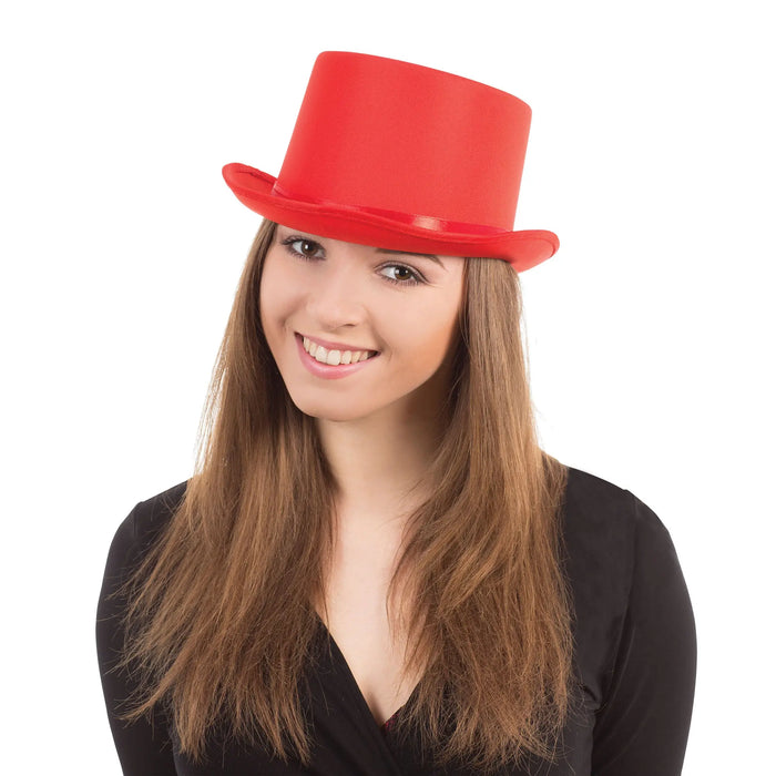 Red Satin Top Hat The Ultimate Balloon And Party Shop Cheltenham & Gloucester Balloons & Fancy Dress 