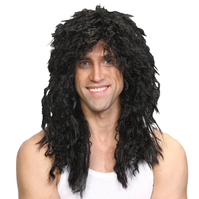 Rockstar Black Wig The Ultimate Balloon And Party Shop Cheltenham & Gloucester Balloons & Fancy Dress 