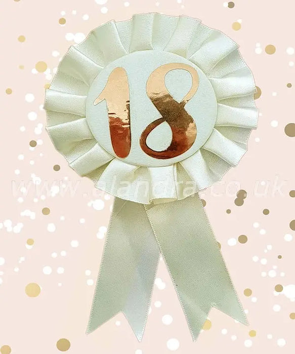 Rose Gold Rosette - Age 18 The Ultimate Balloon And Party Shop Cheltenham & Gloucester Balloons & Fancy Dress 