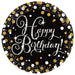 Round Happy Birthday Plates - Black & Gold The Ultimate Balloon And Party Shop Cheltenham & Gloucester Balloons & Fancy Dress 