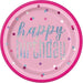 Round Happy Birthday Plates - Pink Dots The Ultimate Balloon And Party Shop Cheltenham & Gloucester Balloons & Fancy Dress 