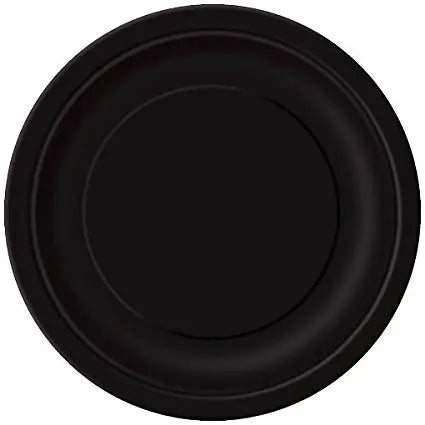 Round Paper Plates - Black The Ultimate Balloon And Party Shop Cheltenham & Gloucester Balloons & Fancy Dress 