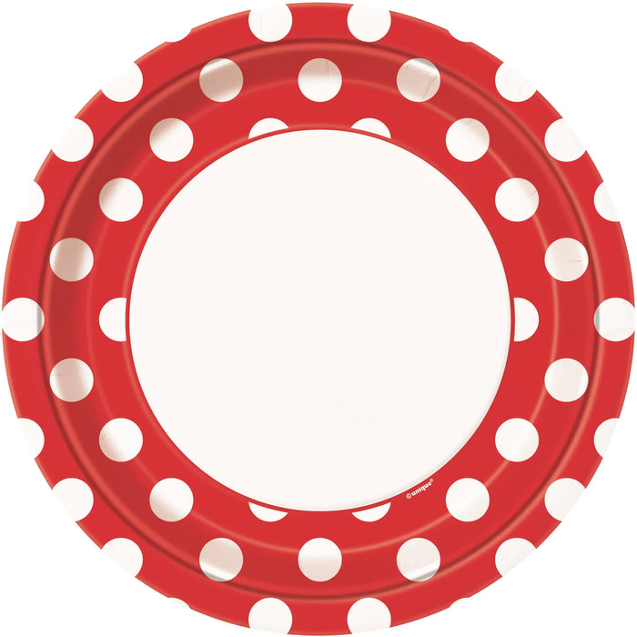 Round Spotty Plates - Red The Ultimate Balloon And Party Shop Cheltenham & Gloucester Balloons & Fancy Dress 