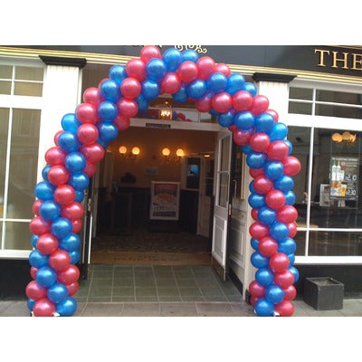 Black & Gold Spiral Arch with Letter Balloons - The Ultimate Balloon & Party Shop