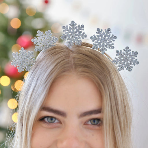SILVER SNOWFLAKE CHRISTMAS HEADBAND The Ultimate Balloon And Party Shop Cheltenham & Gloucester Balloons & Fancy Dress 