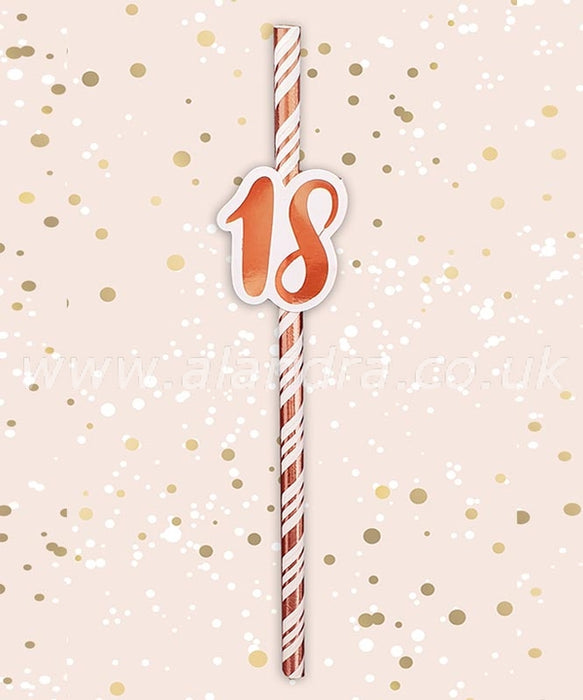 Birthday Paper Straws - Age 18 - The Ultimate Balloon & Party Shop