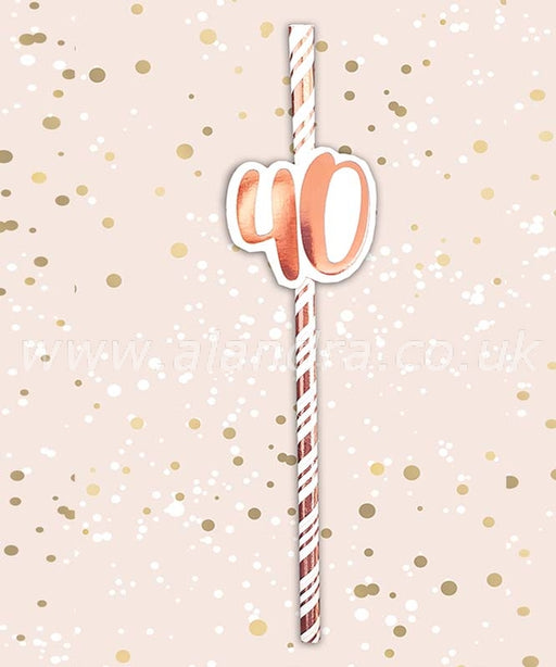 Birthday Paper Straws - Age 40 - The Ultimate Balloon & Party Shop