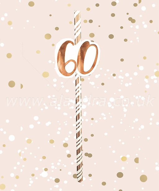 Birthday Paper Straws - Age 60 - The Ultimate Balloon & Party Shop