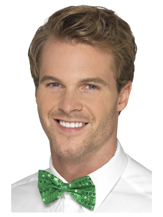 Sequin Bow Tie - Green The Ultimate Balloon And Party Shop Cheltenham & Gloucester Balloons & Fancy Dress 