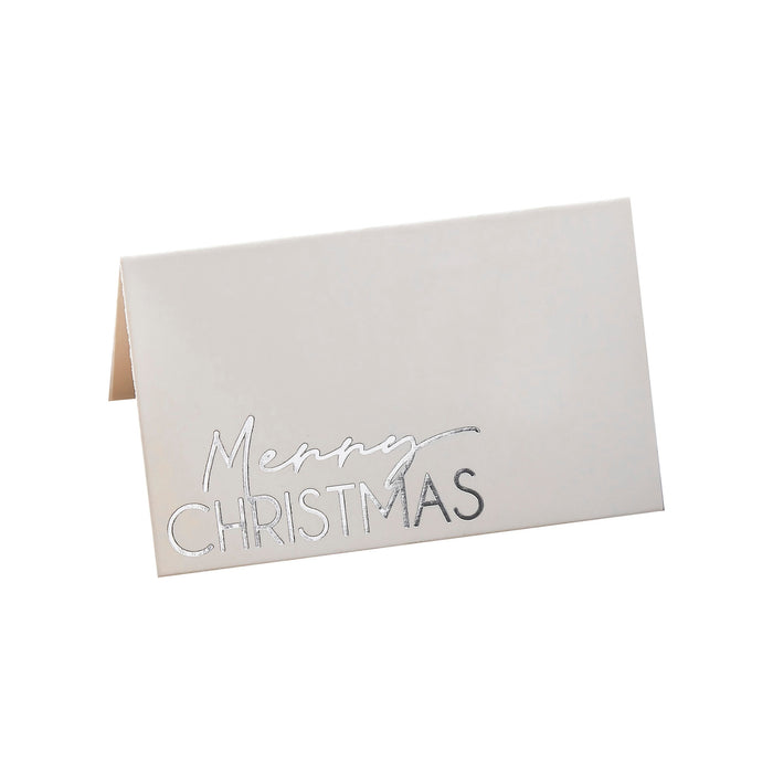 Silver Merry Christmas Place Cards The Ultimate Balloon And Party Shop Cheltenham & Gloucester Balloons & Fancy Dress 