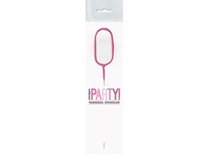 Sparkling Number Candle - 0 The Ultimate Balloon And Party Shop Cheltenham & Gloucester Balloons & Fancy Dress 