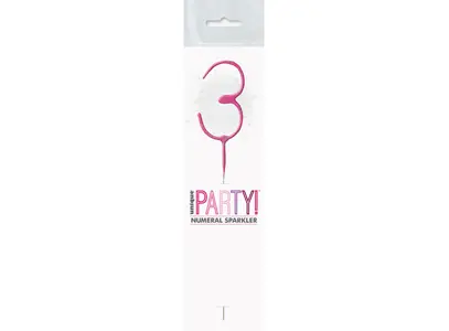 Sparkling Number Candle - 3 The Ultimate Balloon And Party Shop Cheltenham & Gloucester Balloons & Fancy Dress 