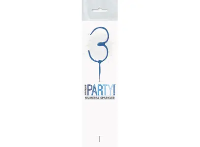 Sparkling Number Candle - 3 The Ultimate Balloon And Party Shop Cheltenham & Gloucester Balloons & Fancy Dress 