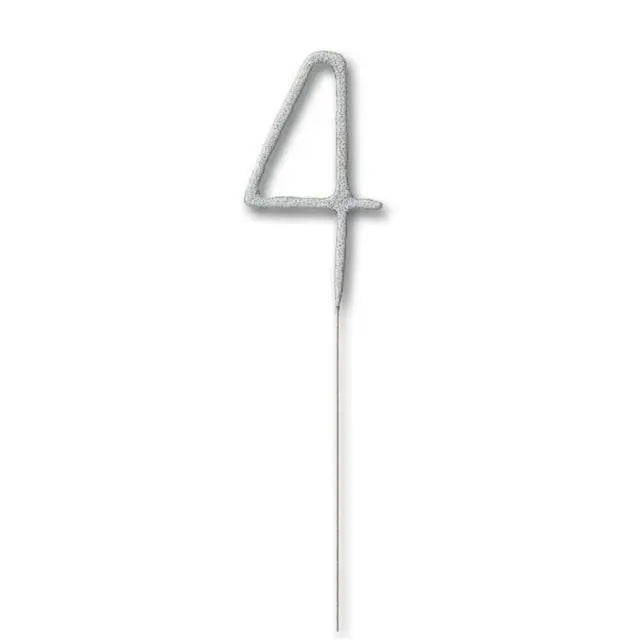Sparkling Number Candle - 4 The Ultimate Balloon And Party Shop Cheltenham & Gloucester Balloons & Fancy Dress 