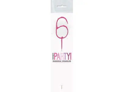 Sparkling Number Candle - 6 The Ultimate Balloon And Party Shop Cheltenham & Gloucester Balloons & Fancy Dress 