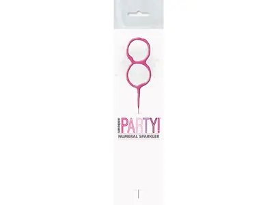 Sparkling Number Candle - 8 The Ultimate Balloon And Party Shop Cheltenham & Gloucester Balloons & Fancy Dress 