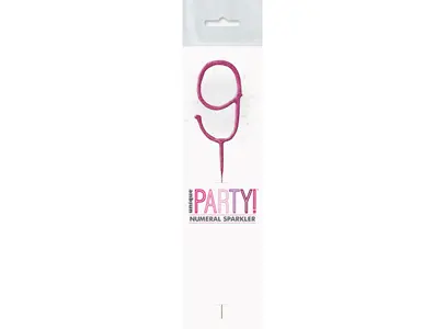Sparkling Number Candle - 9 The Ultimate Balloon And Party Shop Cheltenham & Gloucester Balloons & Fancy Dress 