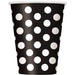 Spotty Paper Cups - Black The Ultimate Balloon And Party Shop Cheltenham & Gloucester Balloons & Fancy Dress 