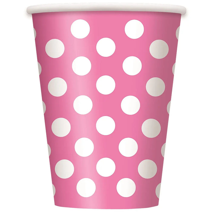 Spotty Paper Cups - Pink The Ultimate Balloon And Party Shop Cheltenham & Gloucester Balloons & Fancy Dress 