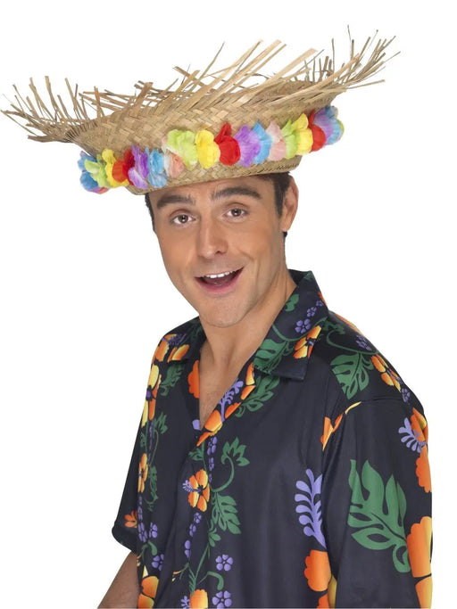 Straw Hawaiian Hat The Ultimate Balloon And Party Shop Cheltenham & Gloucester Balloons & Fancy Dress 